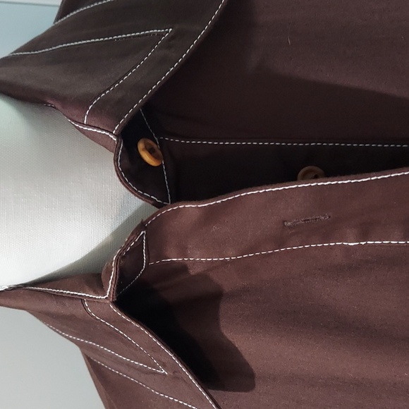 EUC Chetta B Brown Long Sleeve Career Casual Knit Suit Sheath Dress 6 - Picture 3 of 7